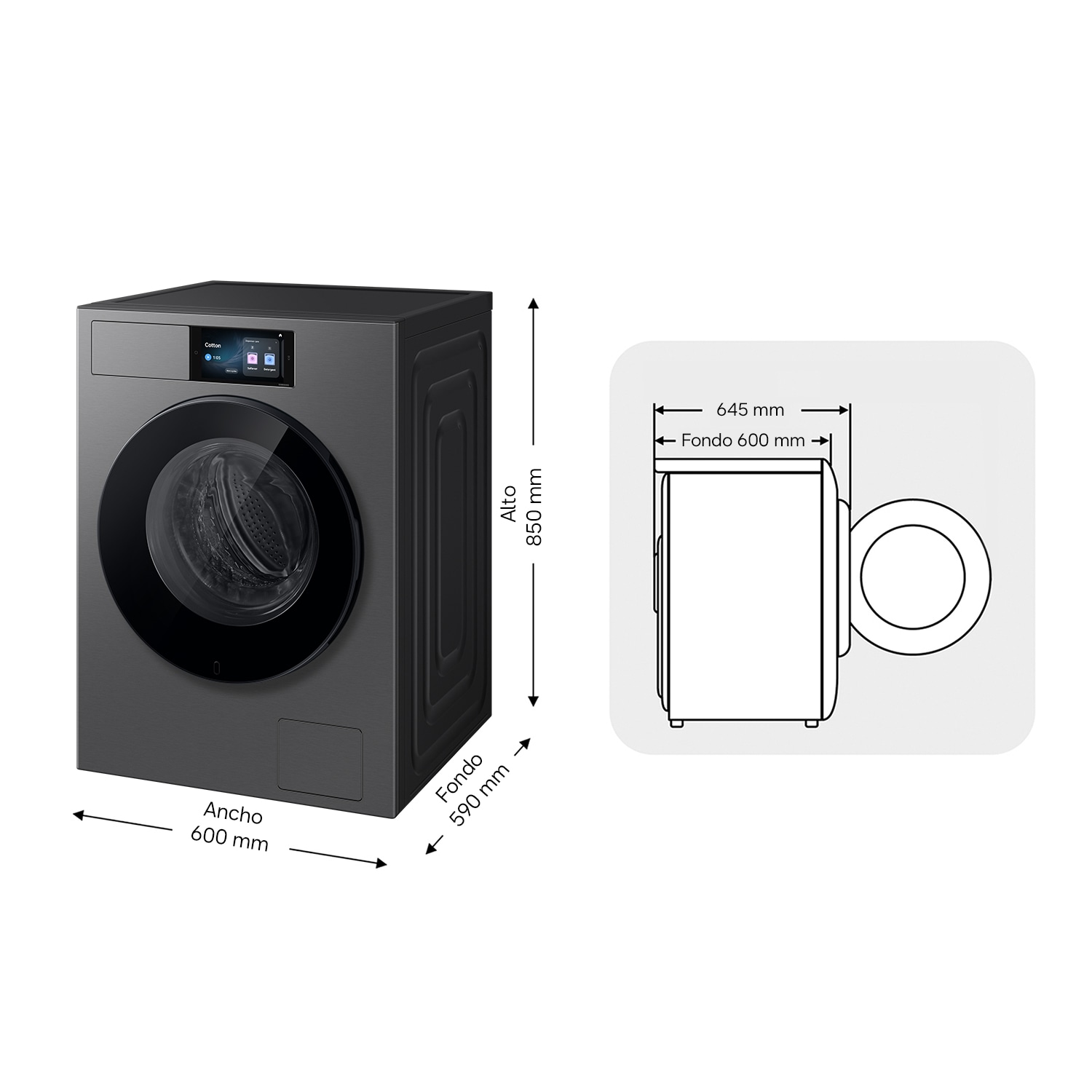 Lavadora Bespoke AI 9Kg Autodosificación Clase A Grafito WF90H09C4ST2 Gray