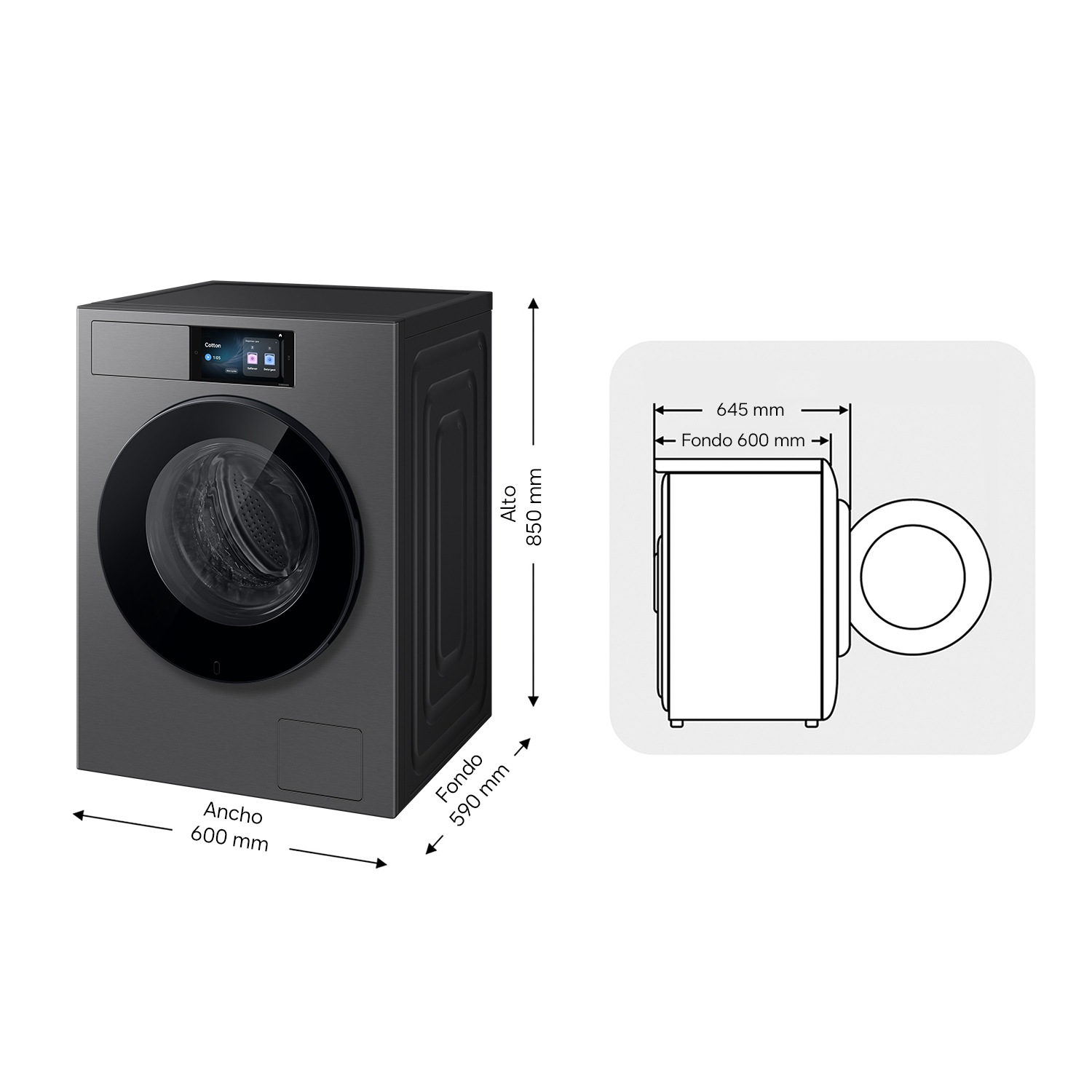 Lavadora Bespoke AI 9Kg Autodosificación Clase A Grafito WF90H09C4ST2 Gray