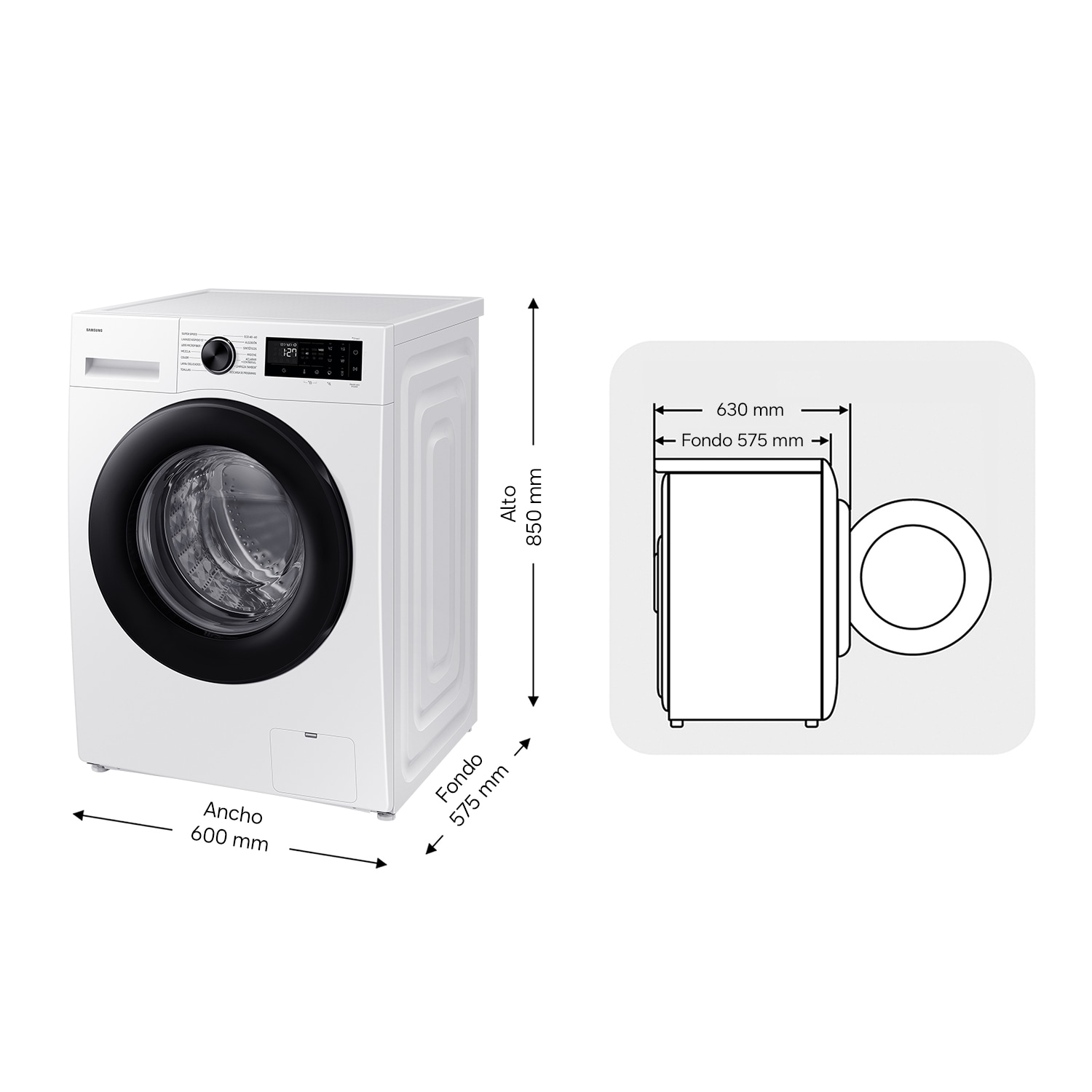 Lavadora AI 10Kg AI EcoBubble™ Clase A Blanca WW10FG5U34AEEC Blanco