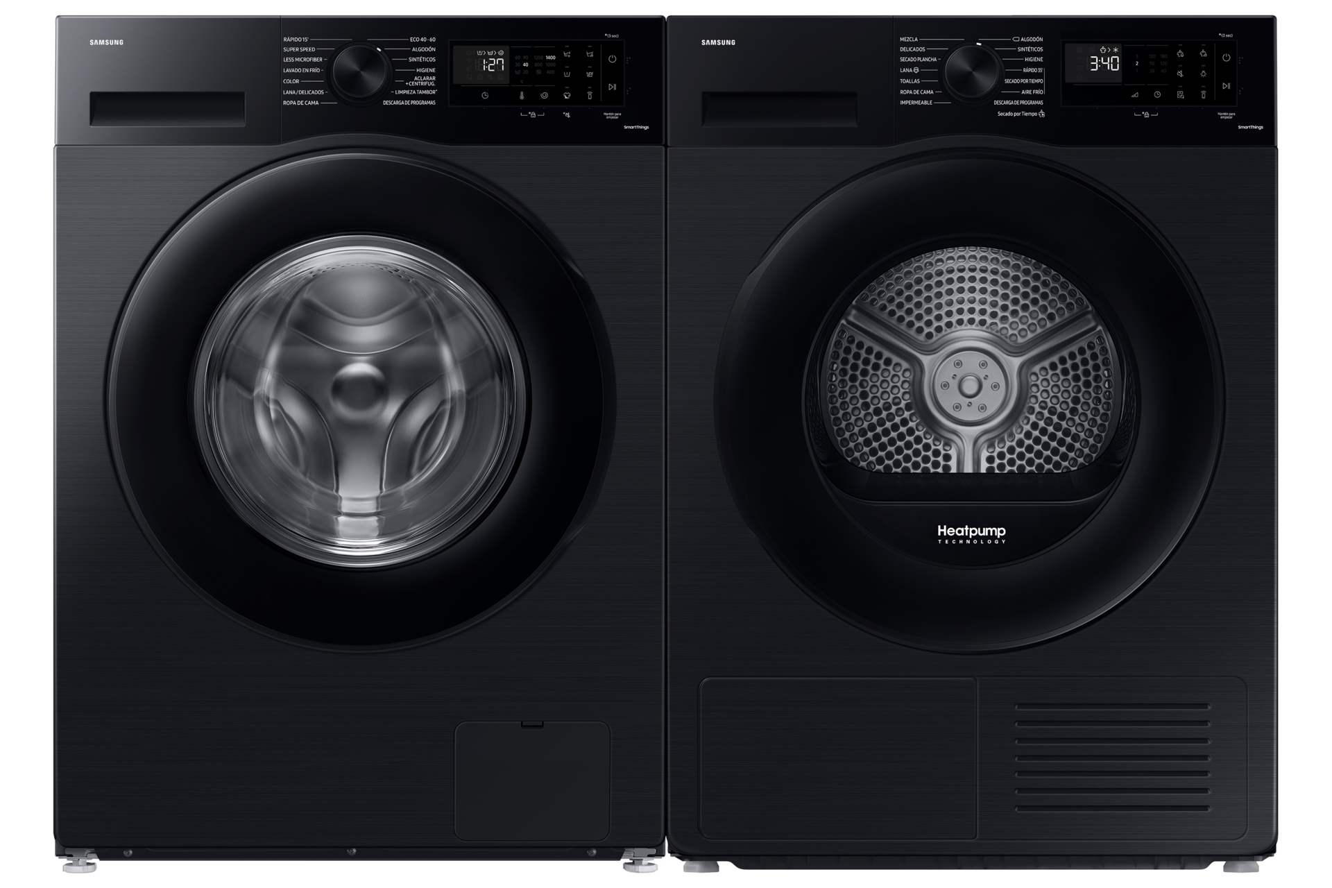 Lavadora 11kg Negra AI EcoBubble™, Clasificación Energética A WW11DG5B25ABEC Front-Pair Black 