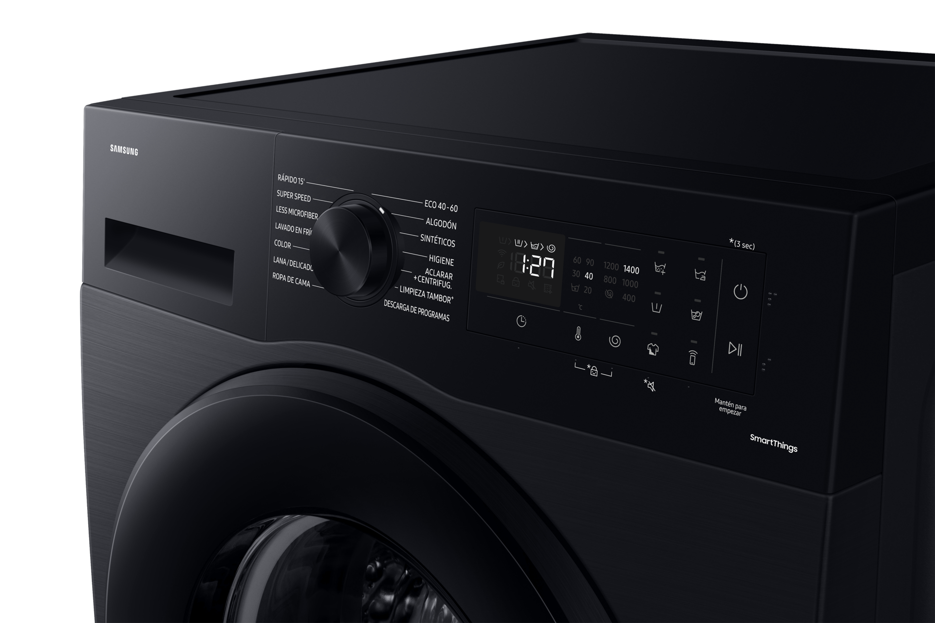 Lavadora 11kg Negra AI EcoBubble™, Clasificación Energética A WW11DG5B25ABEC Panel-Control Black 