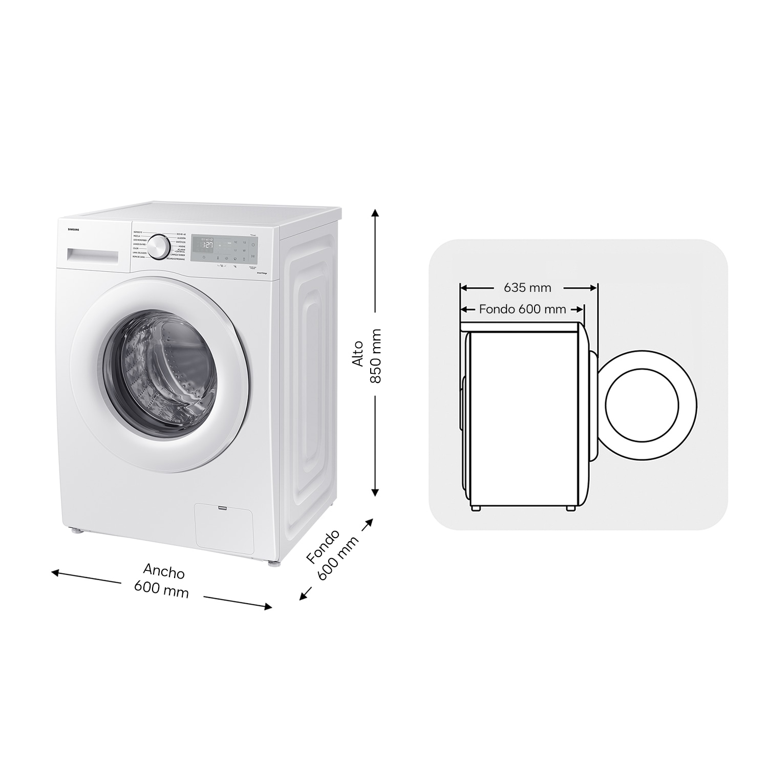 Lavadora de carga frontal Ecobubble™ Blanca 8Kg Blanco