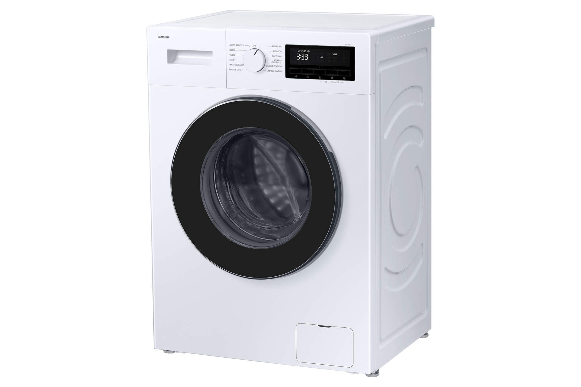 Lavadora 8kg Motor Digital Inverter Clase A Blanca WW80FG3M05AWEC R-Perspective White 