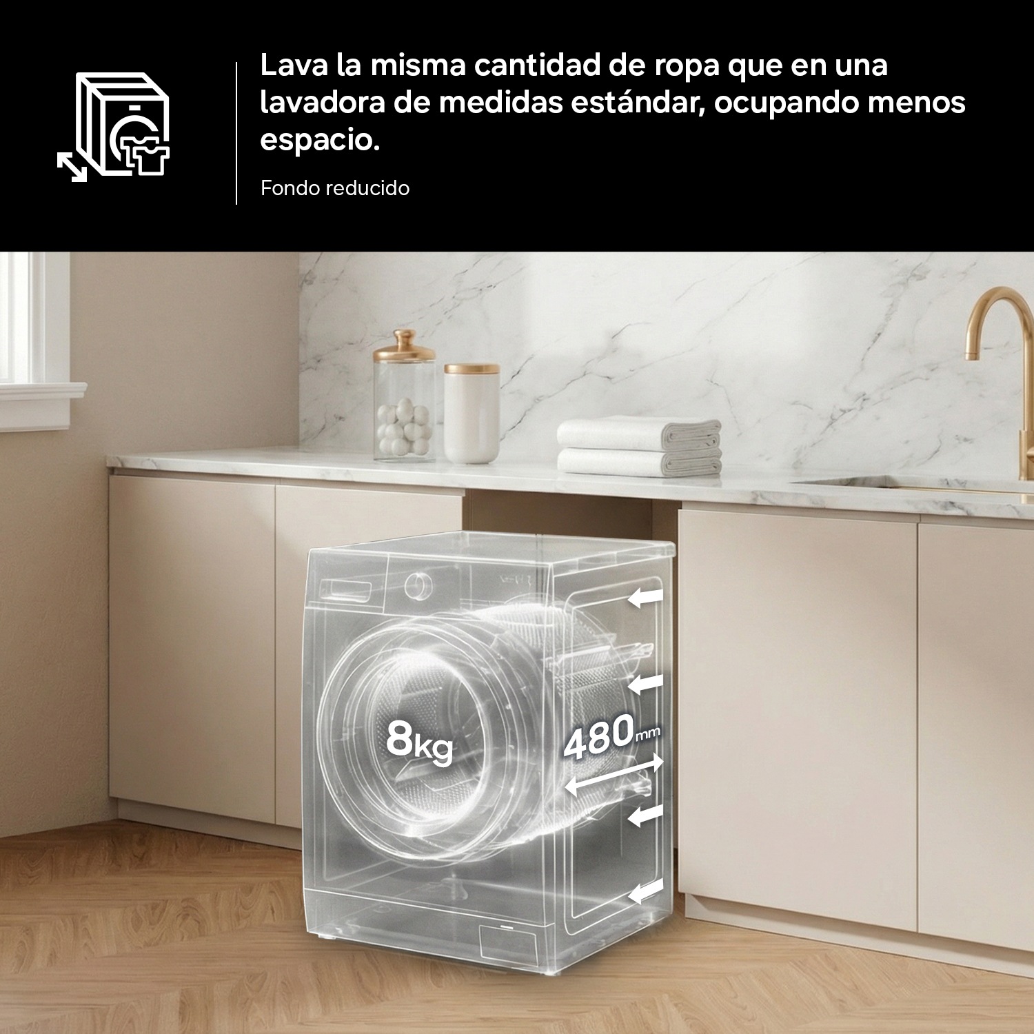 Lavadora 8kg Motor Digital Inverter Clase A Blanca WW80FG3M05AWEC Blanco
