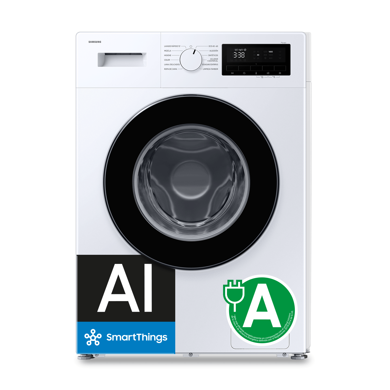 Lavadora 8kg Motor Digital Inverter Clase A Blanca WW80FG3M05AWEC Front White 