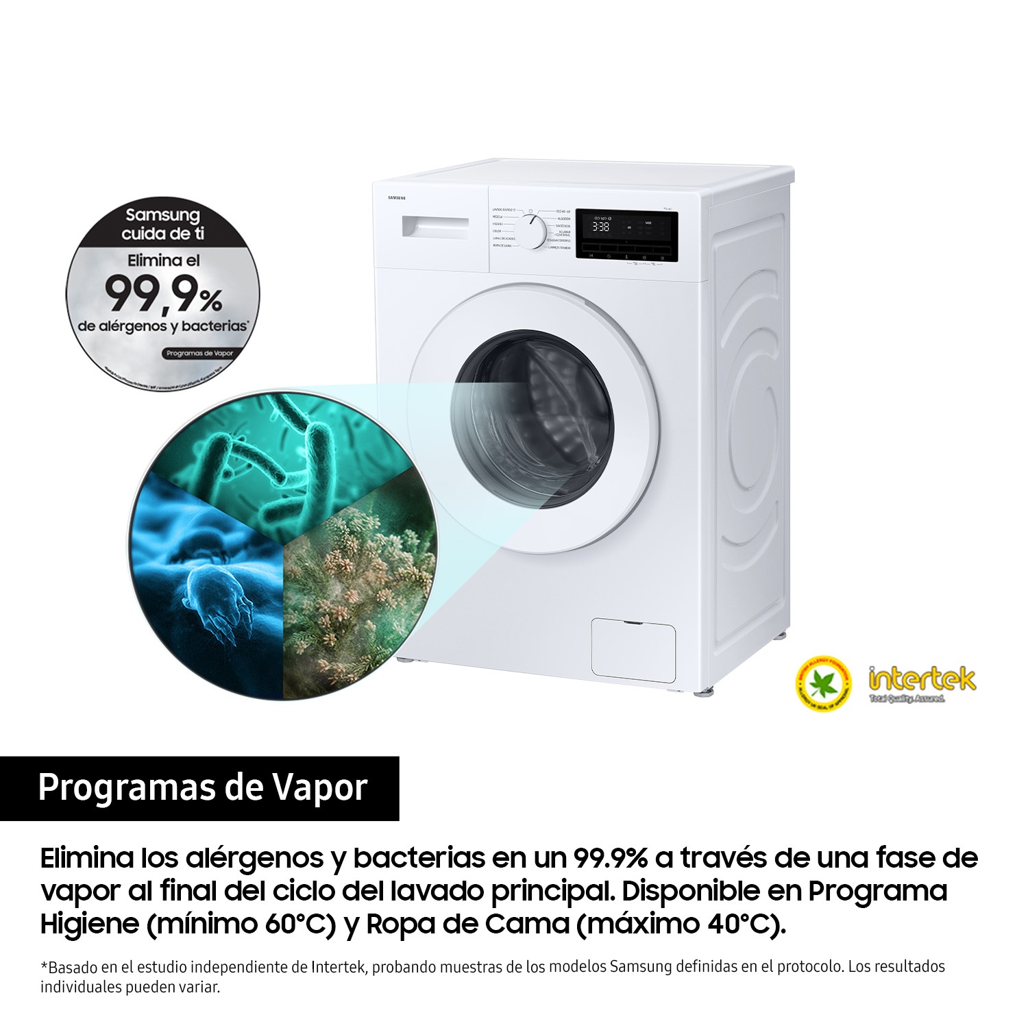 Lavadora con fondo reducido 8kg Motor Digital Inverter Clase A Blanca WW80FG3M05TWEC Blanco