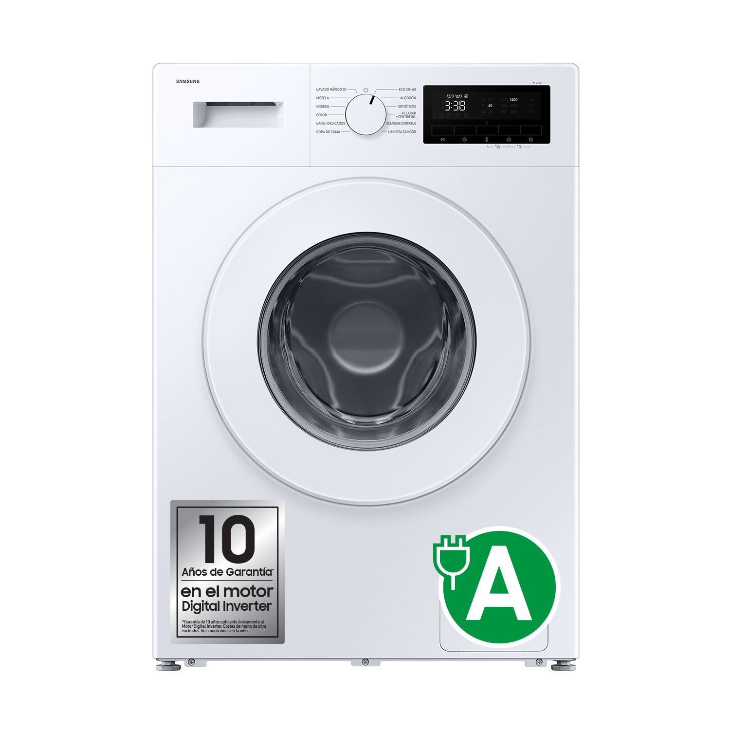 Lavadora con fondo reducido 8kg Motor Digital Inverter Clase A Blanca WW80FG3M05TWEC Blanco