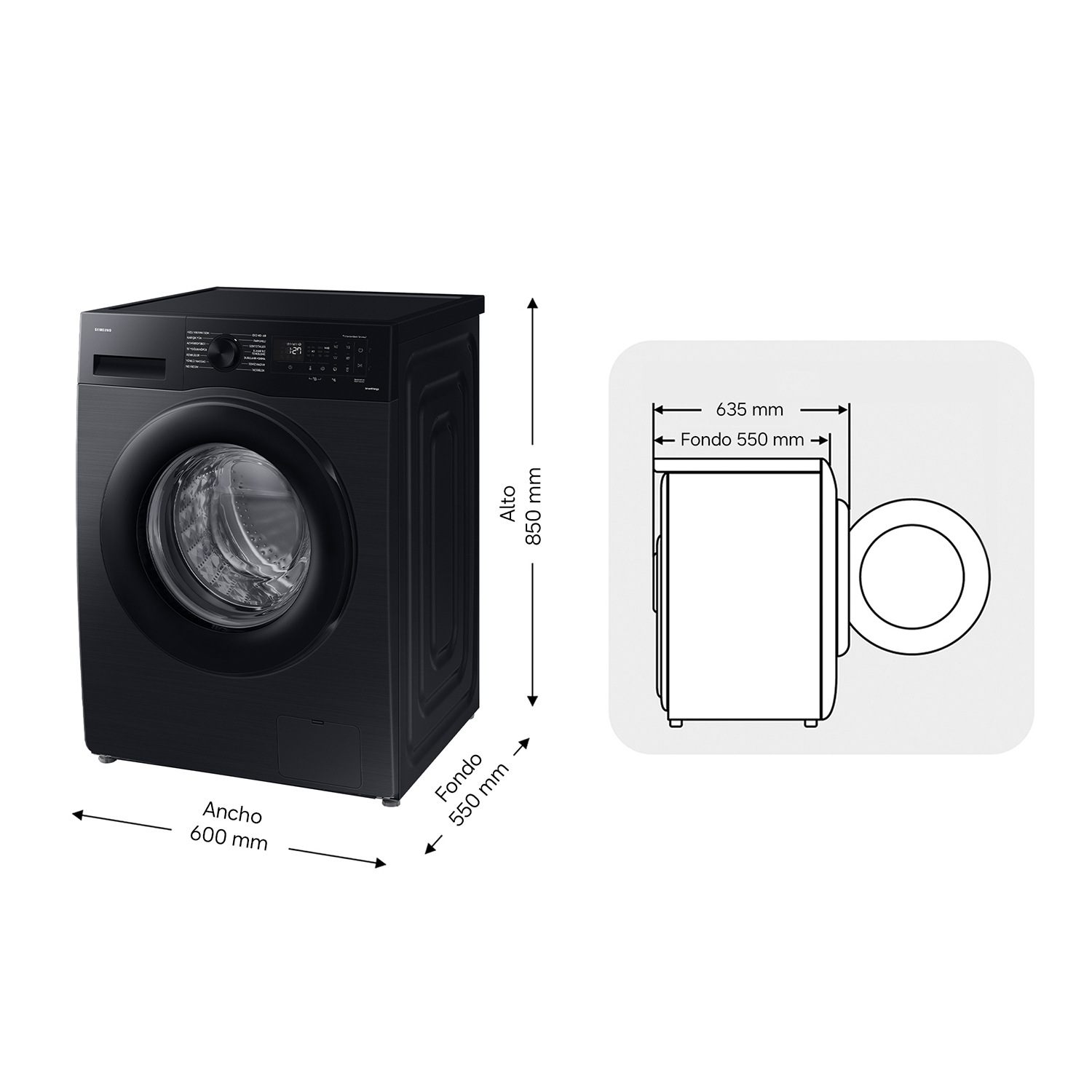 Lavadora 9Kg Ecobubble™ Clase A Negra WW90CGC04DABEC Negro