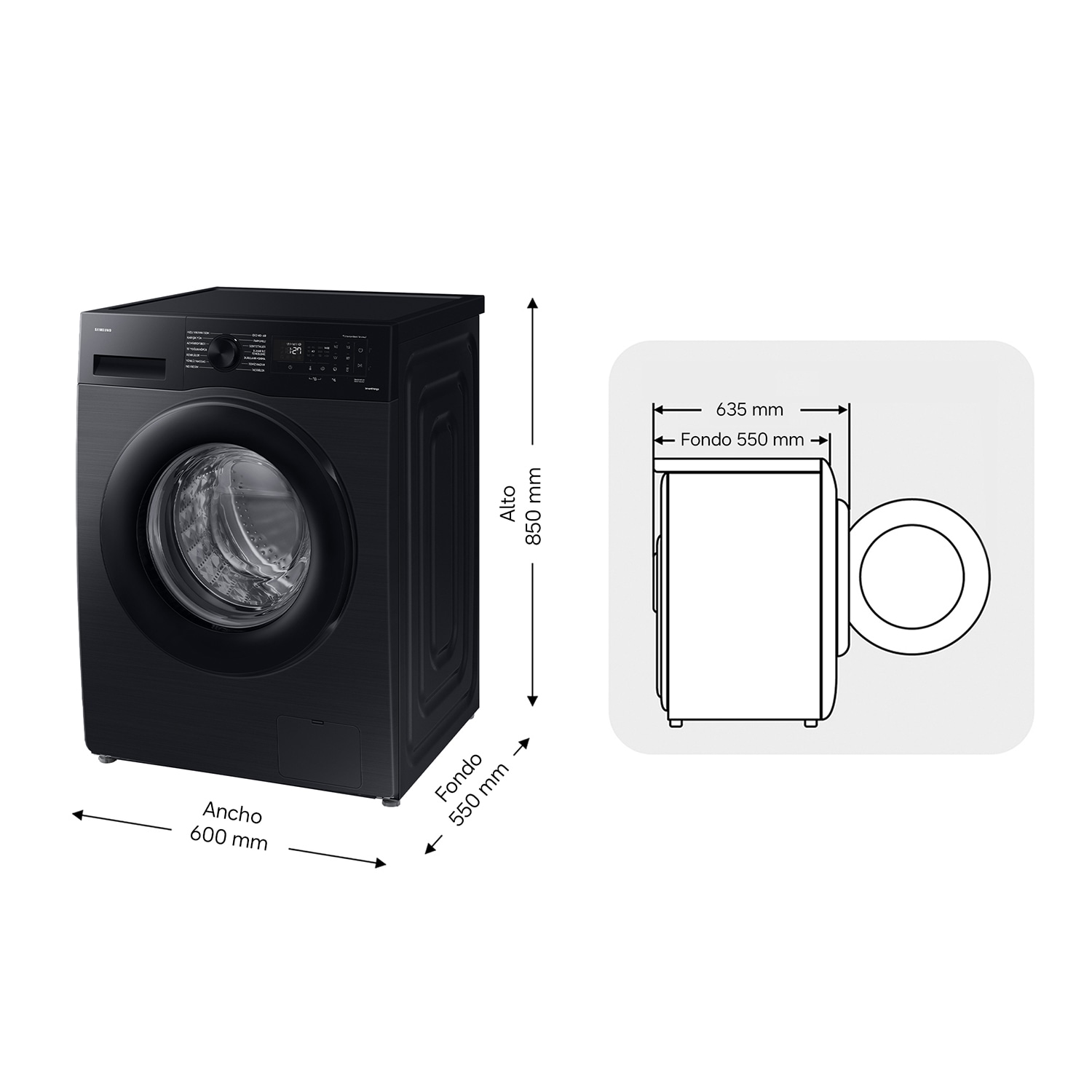 Lavadora 9Kg Ecobubble™ Clase A Negra WW90CGC04DABEC Negro