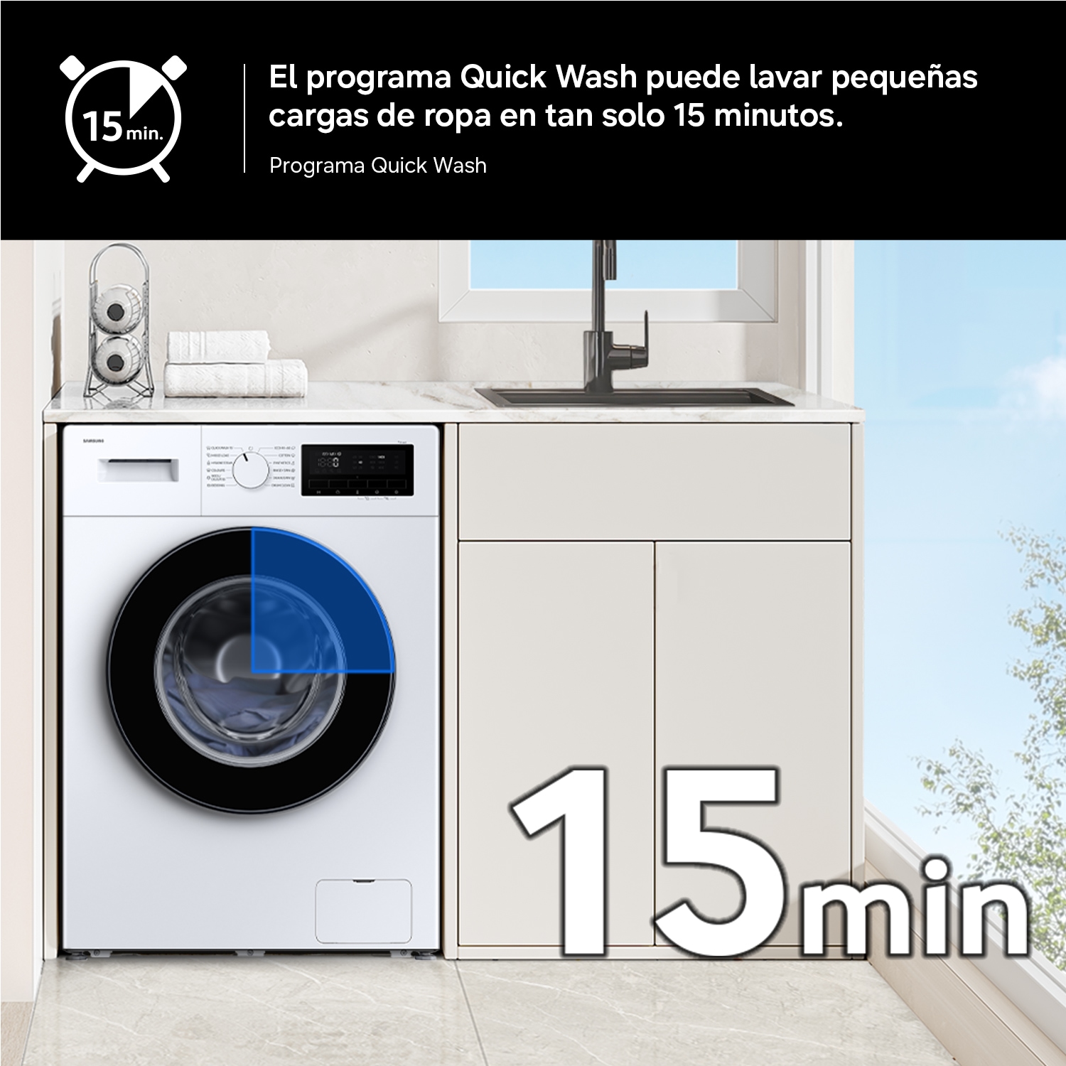 Lavadora 9Kg Ecobubble™ Clase A Blanca WW90CGC04DAEEC Blanco