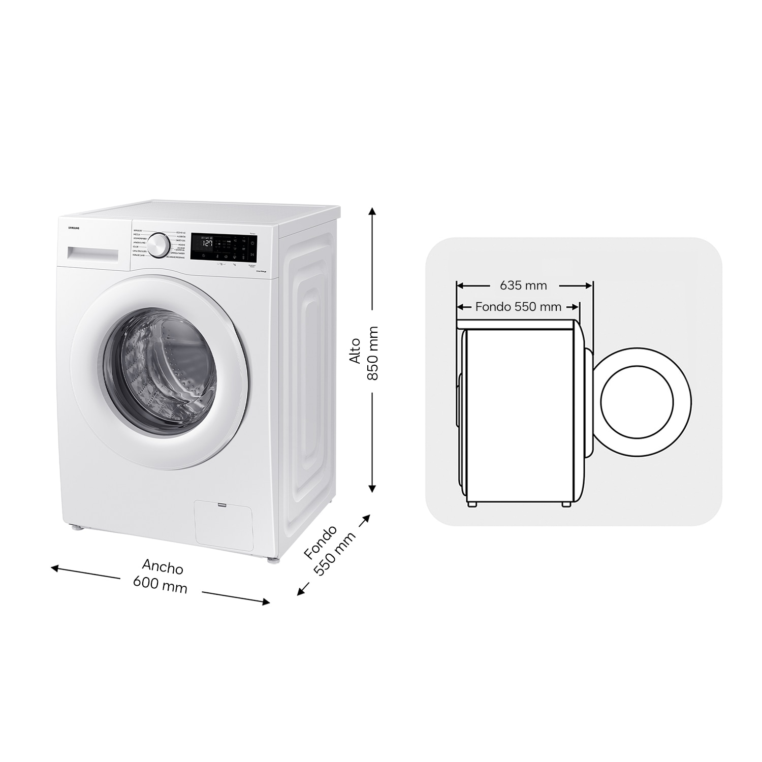 Lavadora 9Kg Ecobubble™ Clase A Blanca WW90CGC04DTEEC Blanco