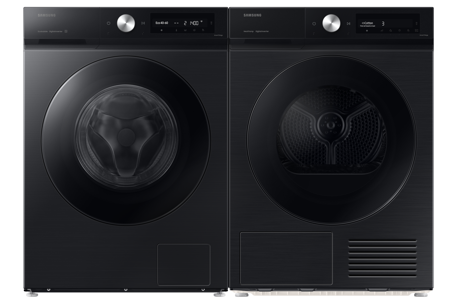 Lavadora Bespoke AI 9Kg Autodosificación Clase A Negra WW90DB7U94GBU3 Front-Pair Black 