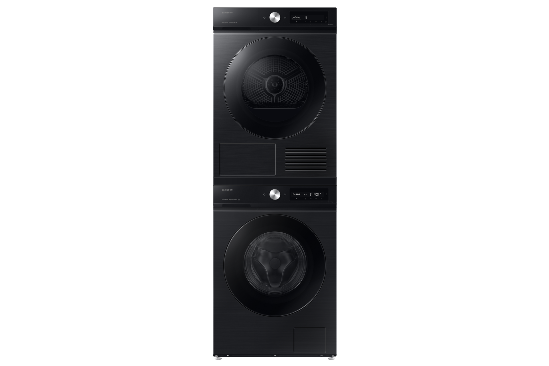 Lavadora Bespoke AI 9Kg Autodosificación Clase A Negra WW90DB7U94GBU3 Stack-Front-Door-Closed Black 