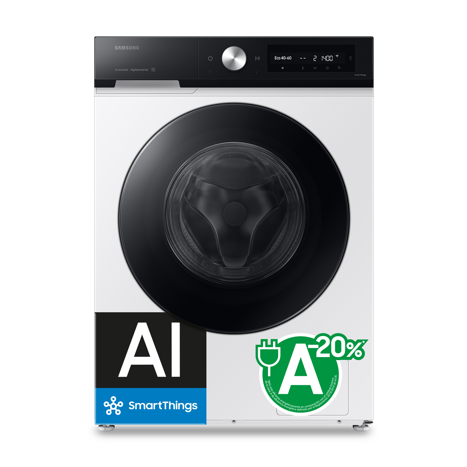 Lavadora Bespoke AI 9Kg Autodosificación Clase A Blanca WW90DB7U94GEU3 Front White 