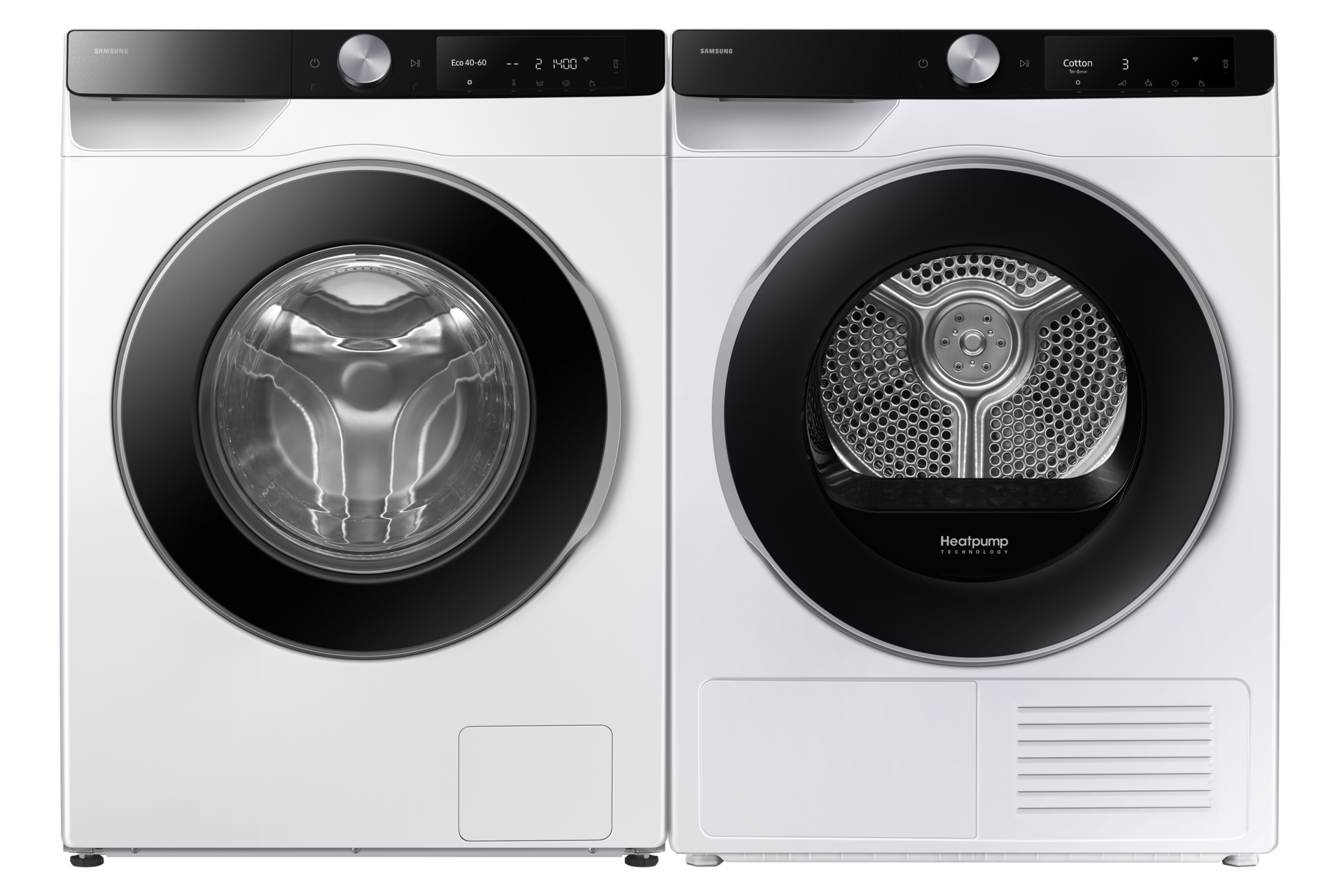 Lavadora 9Kg AI EcoBubble™ Clase A Blanca WW90DG6U25LKU3 Front-pair White 