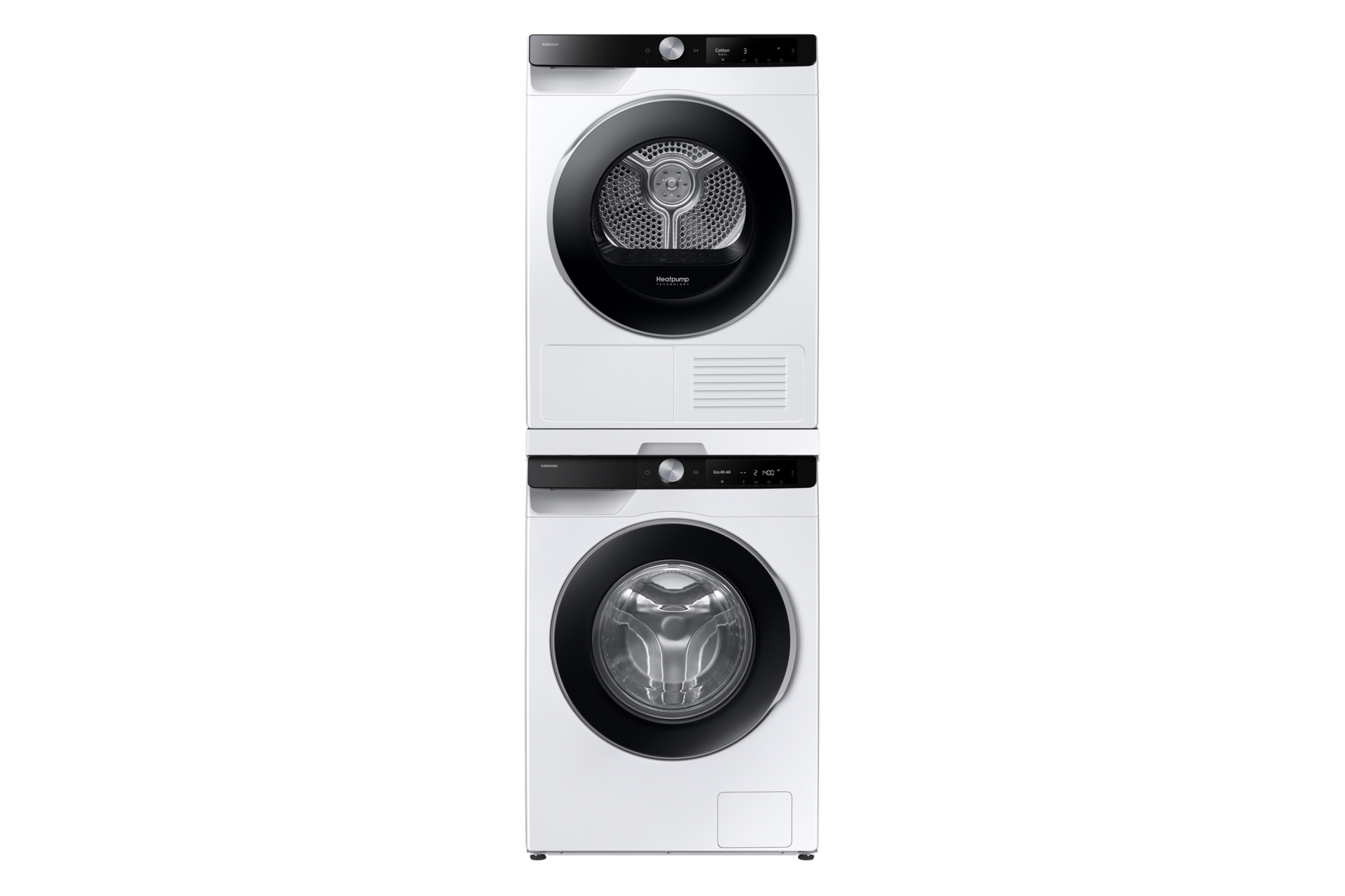 Lavadora 9Kg AI EcoBubble™ Clase A Blanca WW90DG6U25LKU3 Stack-Front-Door-Closed White 