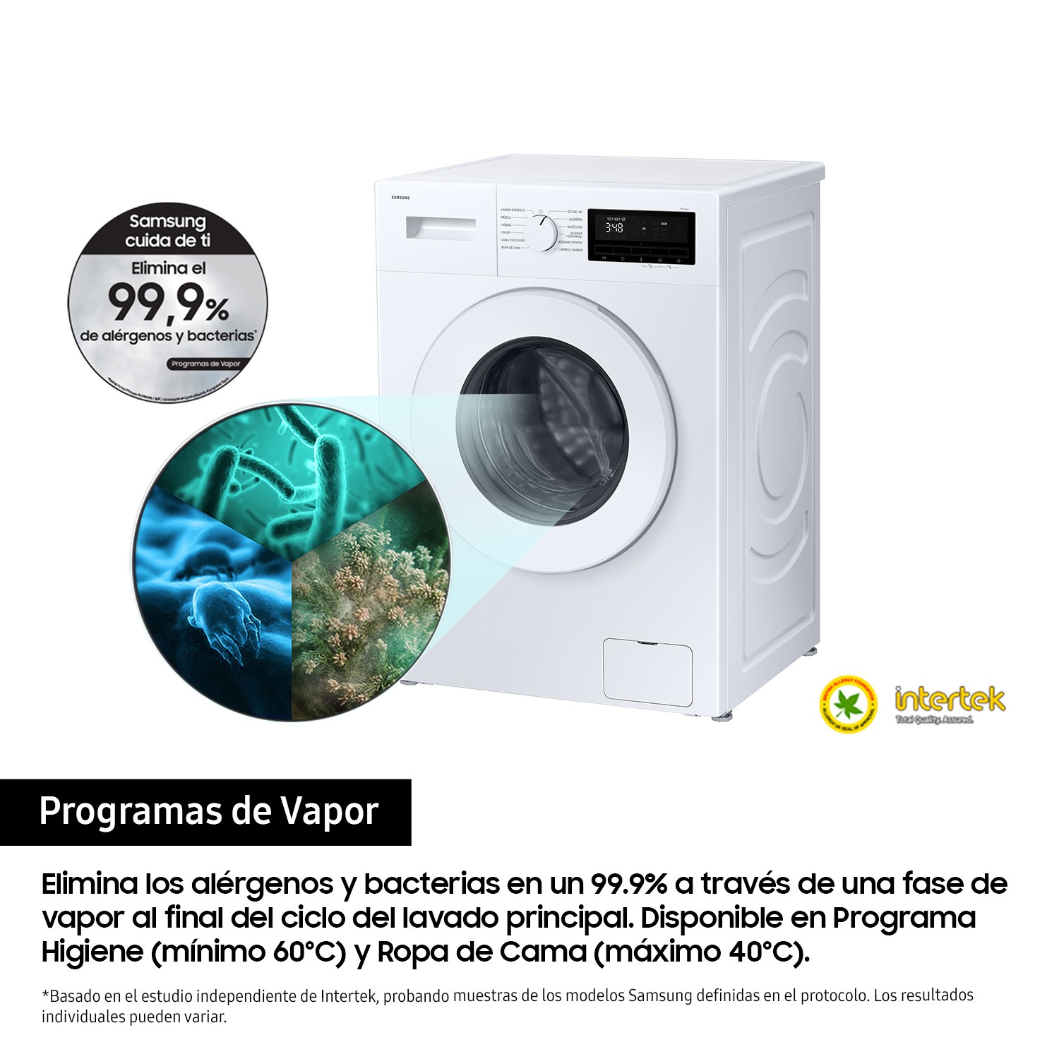 Lavadora con fondo reducido 9kg Motor Digital Inverter Clase A Blanca WW90FG3M05TWEC Blanco