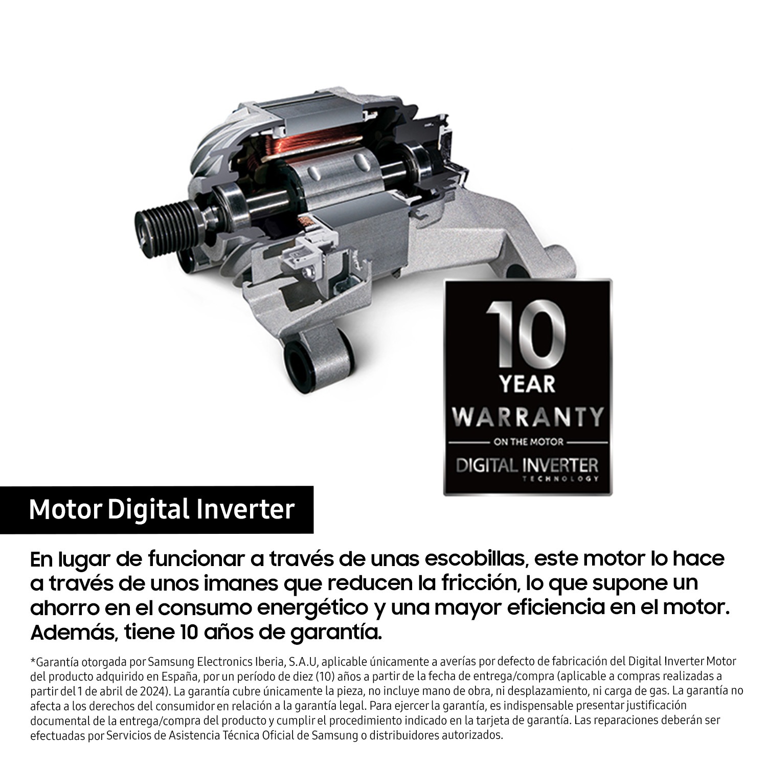 Lavadora con fondo reducido 9kg Motor Digital Inverter Clase A Blanca WW90FG3M05TWEC Blanco