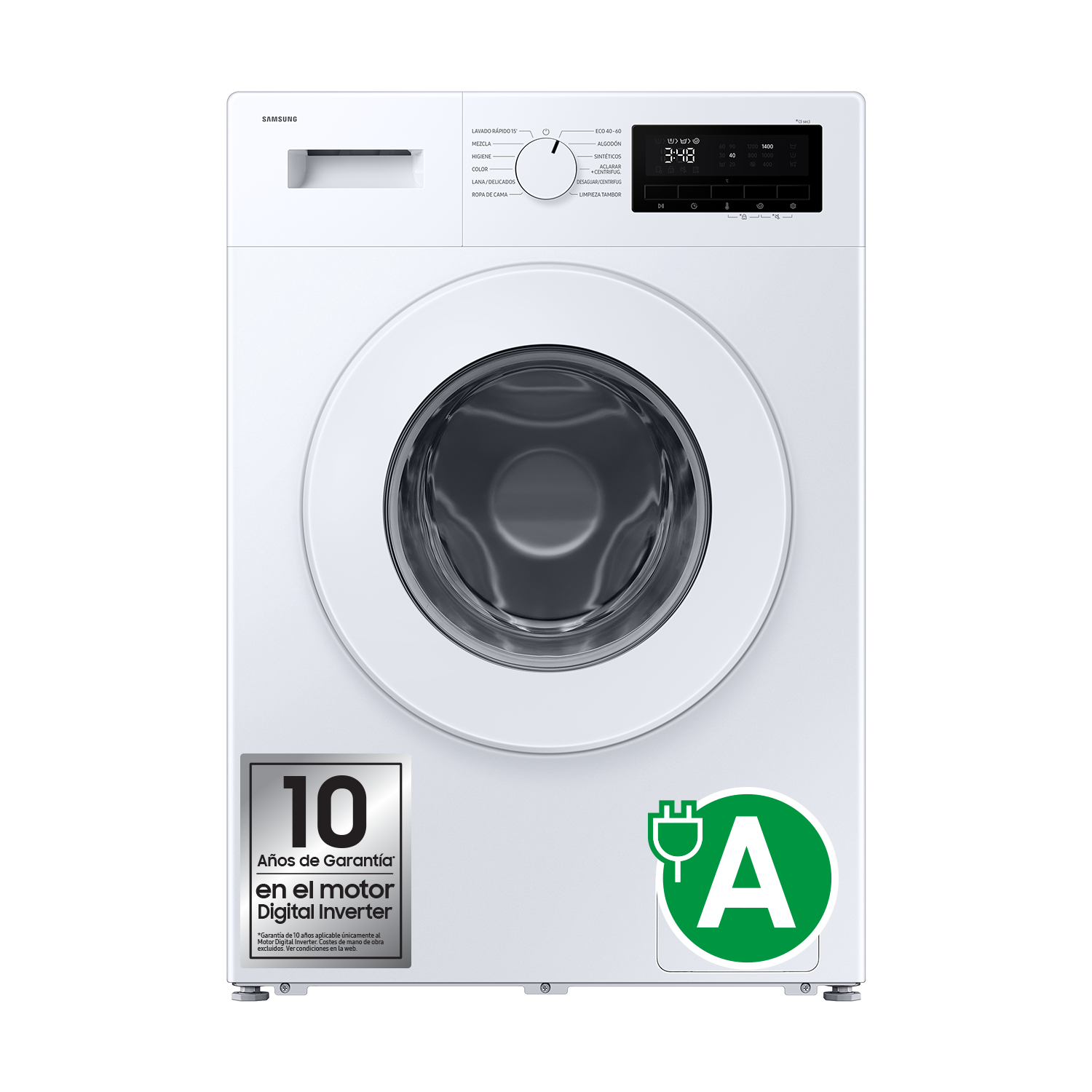 Lavadora con fondo reducido 9kg Motor Digital Inverter Clase A Blanca WW90FG3M05TWEC Blanco