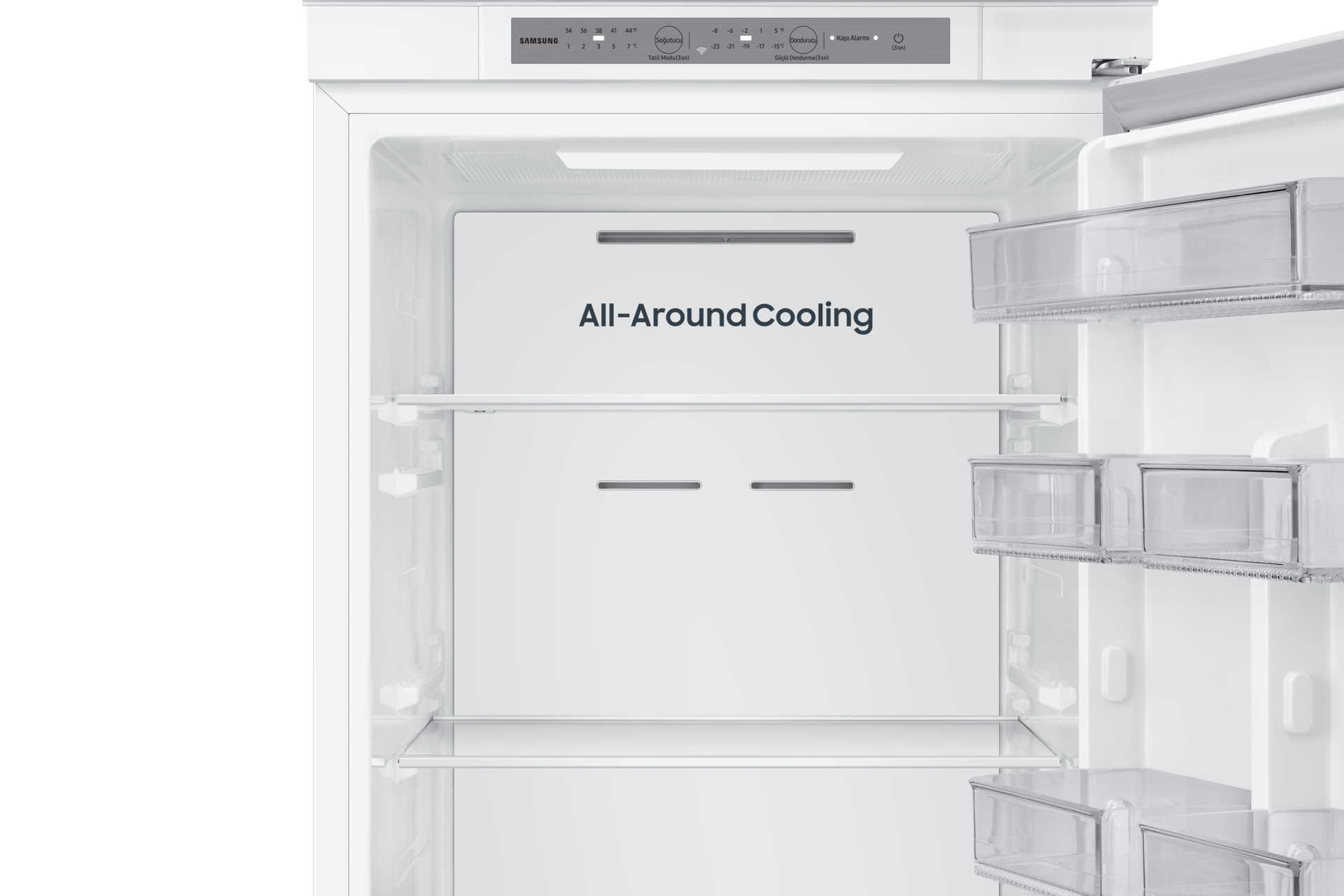 Kalusteisiin asennettava jääkaappi ja pakastin SpaceMax 177,5 cm Detail2 White 