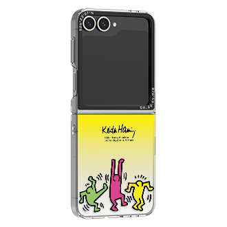 Keith Haring Chill Slim Impression Case for Galaxy Z Flip6 Dynamic Gold 