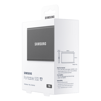 Bärbar SSD T7 USB 3.2 1TB (Grå) Gray