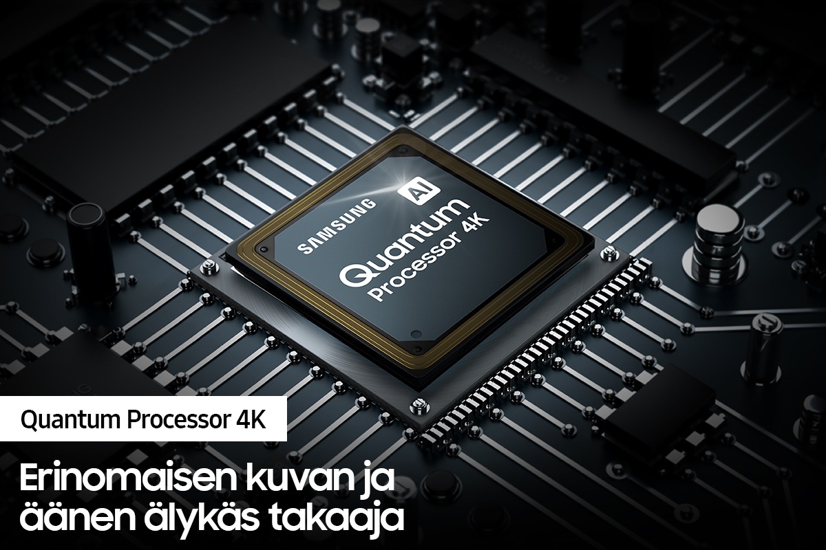 QLED TV Q70A -mallissa on Samsungin tehokas Quantum Processor 4K -suoritin, joka parantaa sisältöä.