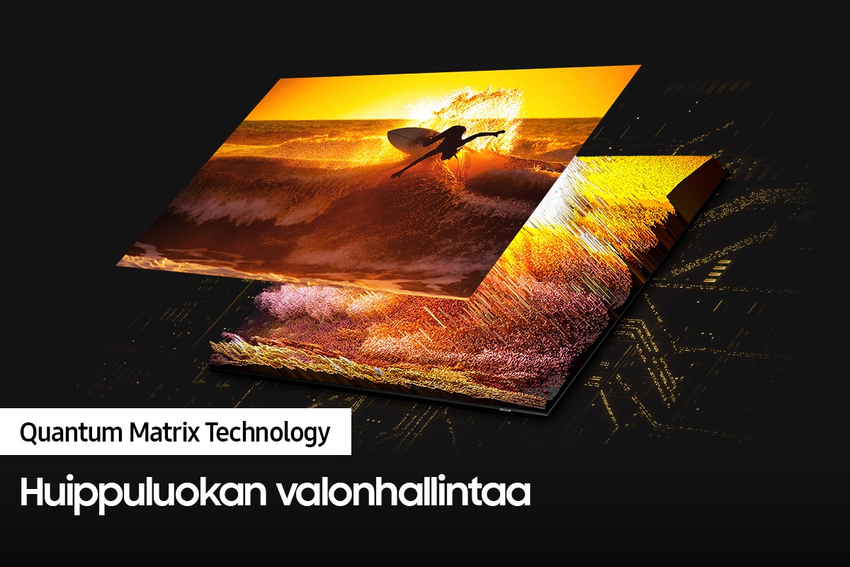 QLED TV QN85A ja sen Quantum Matrix Technology -tekniikka näyttävät tummimmat ja kirkkaimmat kohtaukset yksityiskohtaisina.