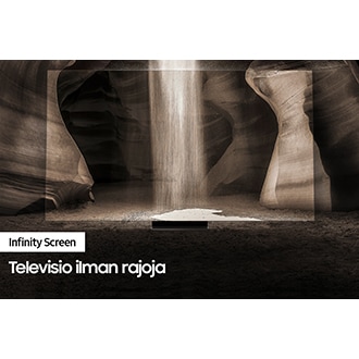 QLED TV QN900A:n Infinity-näytöllä näkyy kohtaus niin kuin näytöllä ei olisi lainkaan kehystä