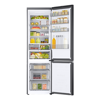 Jääkaappi ja pakastin Metal Cooling 203 cm Front-Open-with-food Black 