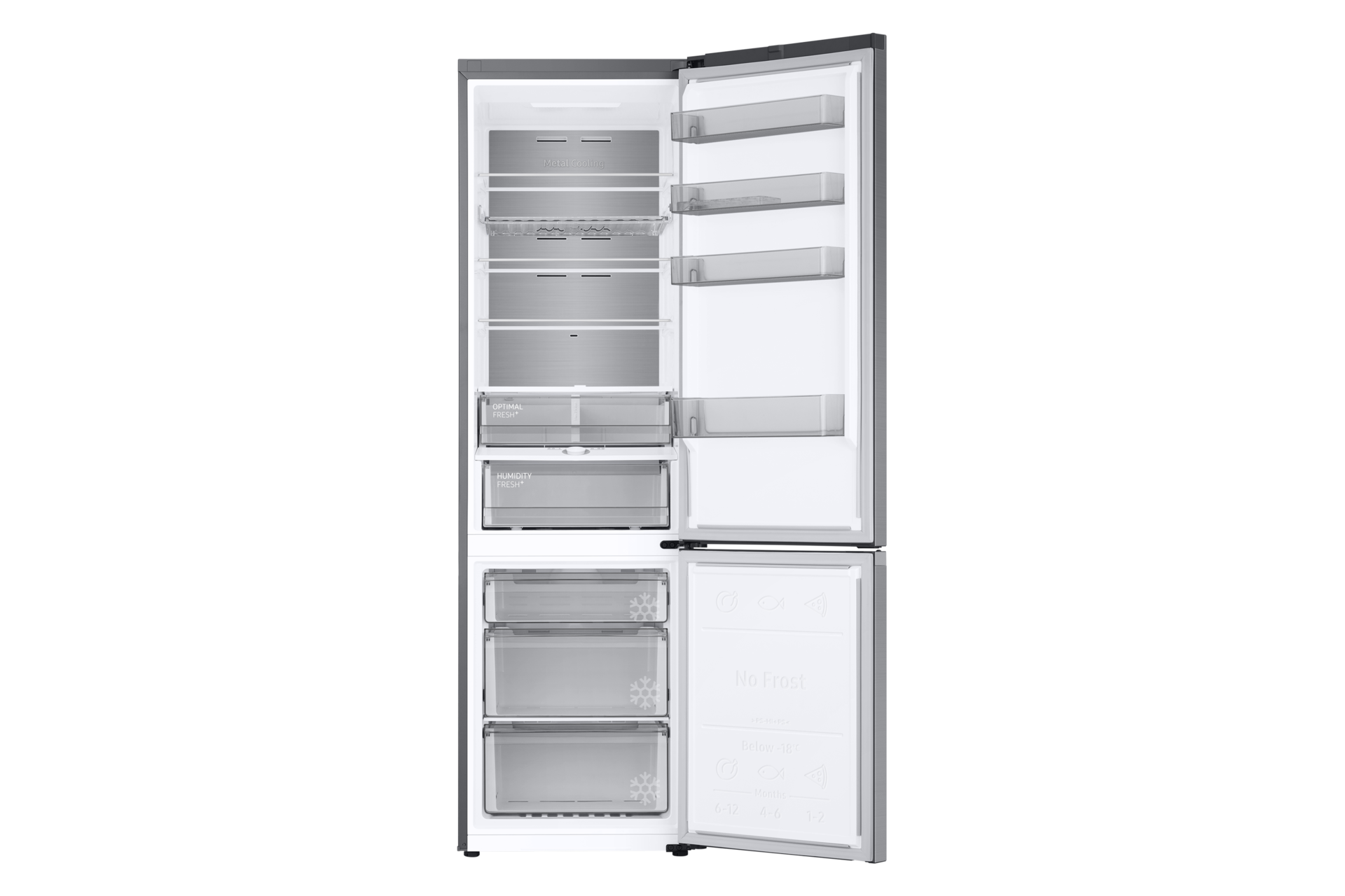Jääkaappi ja pakastin Metal Cooling 203 cm Front-Open-without-food Refined Inox 