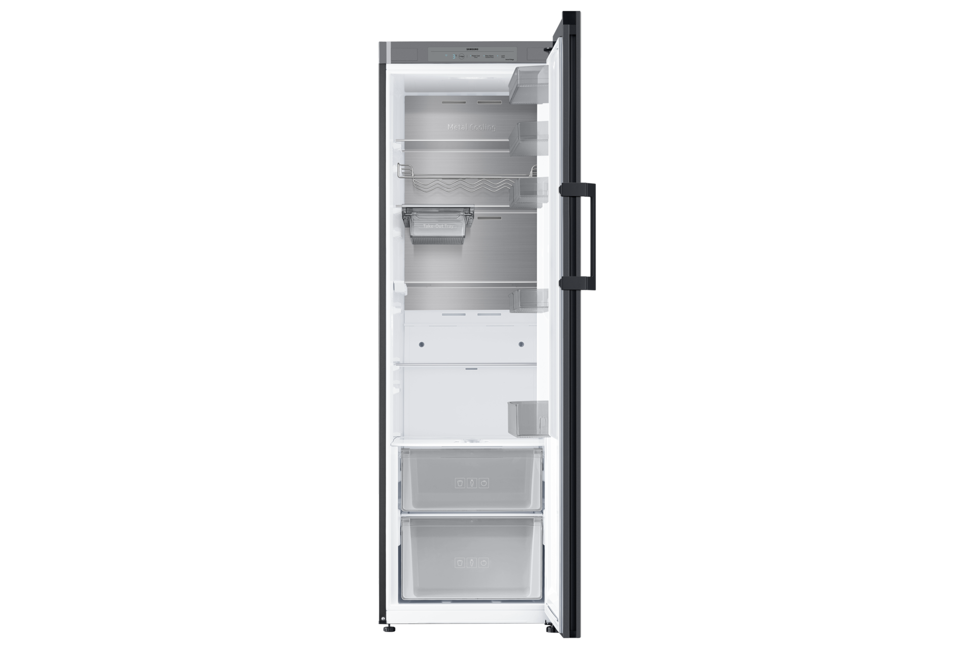 Bespoke Jääkaappi jossa Metal Cooling 186 cm Front-Open Clean Black 