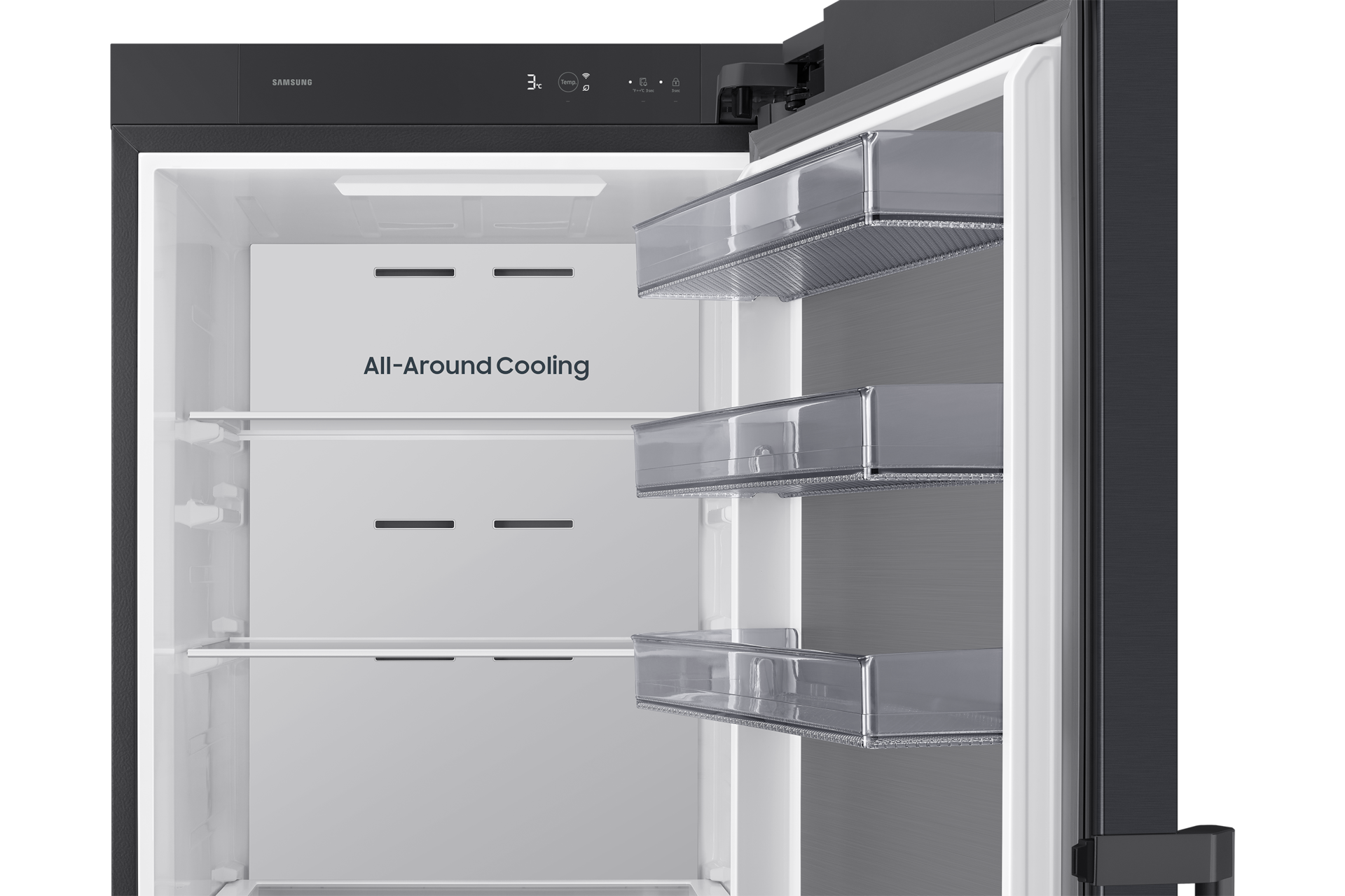 Fridge Freezer One Door AI precise cooling 186cm Detail-White-Duct Black 