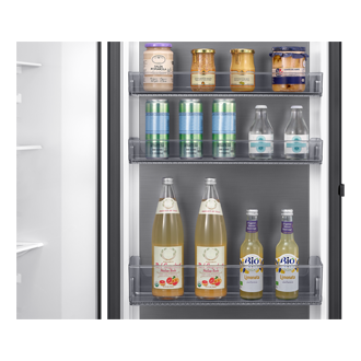 Fridge Freezer One Door AI precise cooling 186cm Detail-Metal-Door Black 