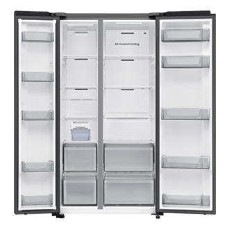 Jääkaappi ja pakastin Side‑by‑Side AI Energy Mode 178 cm Front-Open-without-food Black Doi 