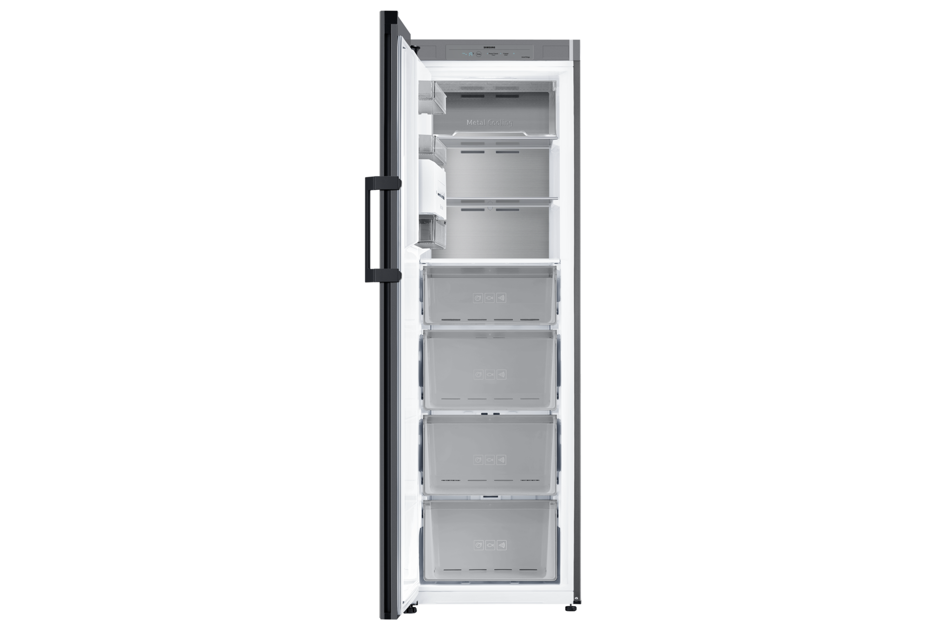 Bespoke Pakastin, jossa Metal Cooling 186 cm Front-Open Clean Black 