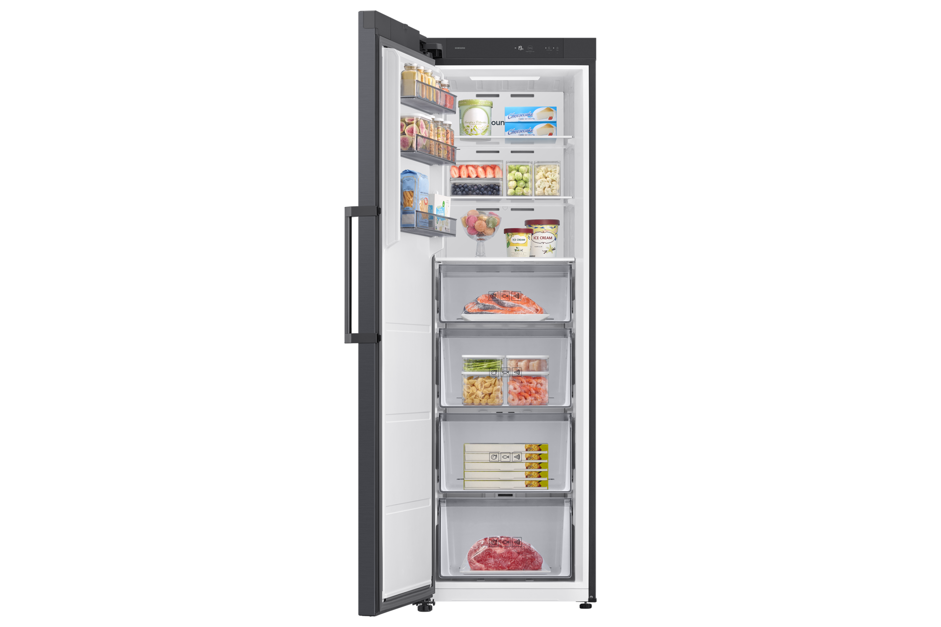 Jääkaappi One Door Precise Cooling 186 cm Front-Open-With-Food1 Black 