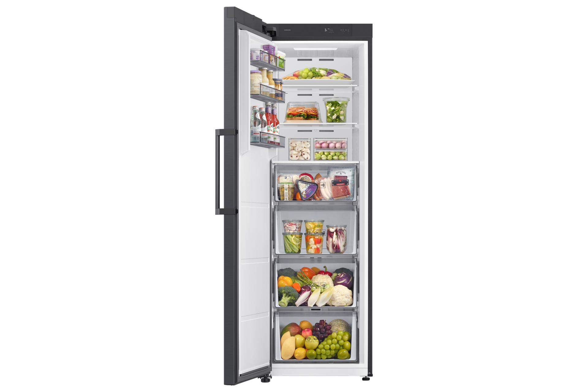 Jääkaappi One Door Precise Cooling 186 cm Front-Open-With-Food2 Black 