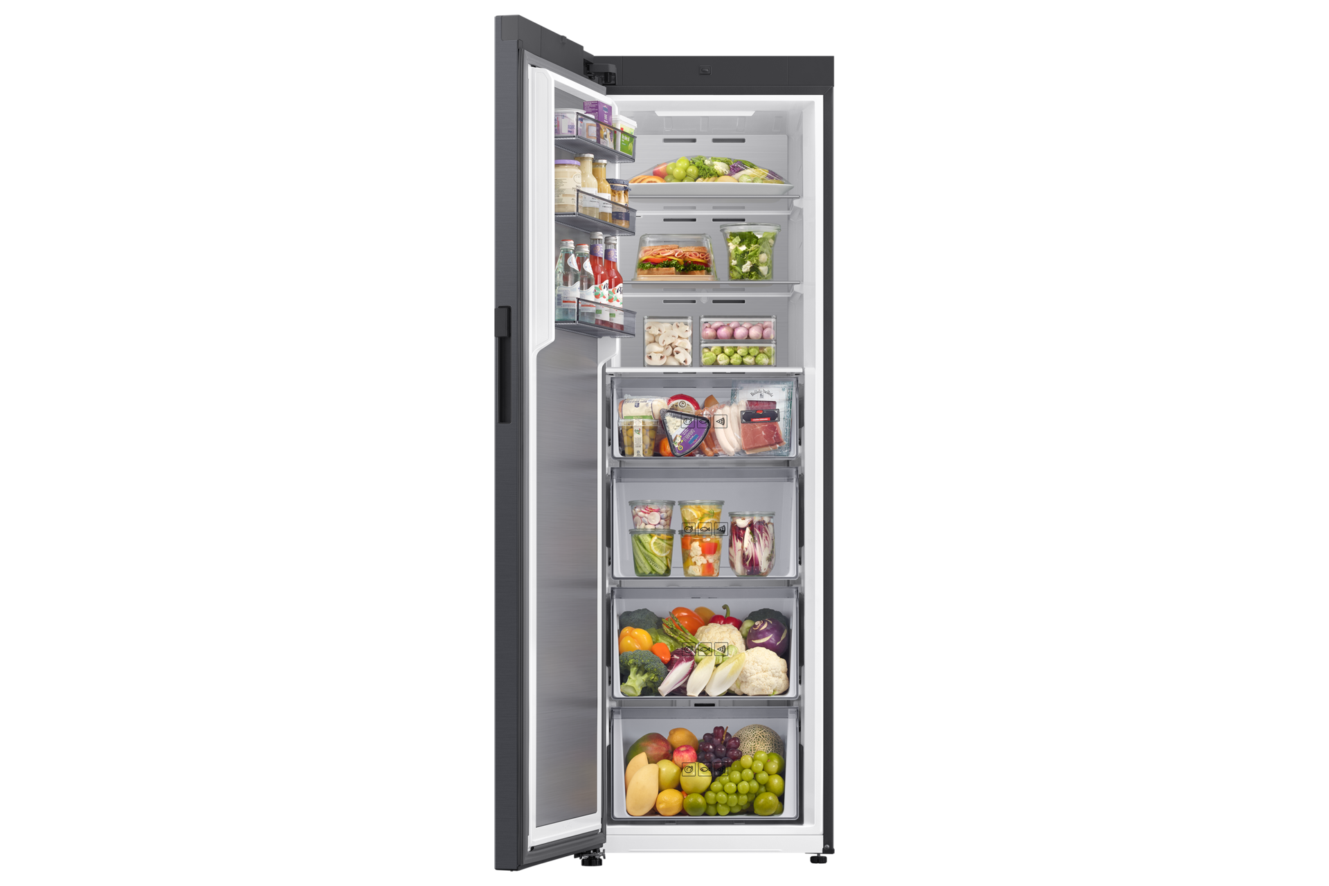 Pakastimet One Door Auto Open Door 186cm Front-Open-With-Food2 Black 