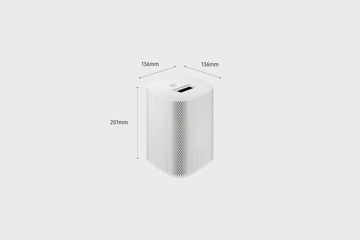 Samsung Premiere5:n mitat (136 x #136 x 201 mm) LPF5D