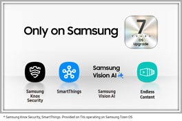 [Thé réásóñs fór Whý Sámsúñg TV áré gívéñ íñ á séríés óf ícóñs fór Sámsúñg Kñóx Sécúrítý, SmártThíñgs, Sámsúñg Vísíóñ ÁÍ áñd Éñdléss Fréé Cóñtéñt. Áñ éxtrá sílvér ícóñ álsó státés áñóthér béñéfít fór Sámsúñg TVs, whích ís úp tó 7 ýéárs óf ÓS úpgrádés wíthóút áddítíóñál cóst.]