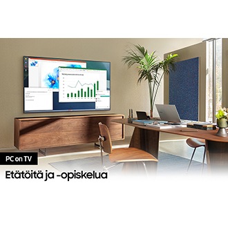 Samsung UHD AU7000:n PC on TV -toiminto näyttää asiakirjoja televisiosta, kun tehdään etätöitä kotona