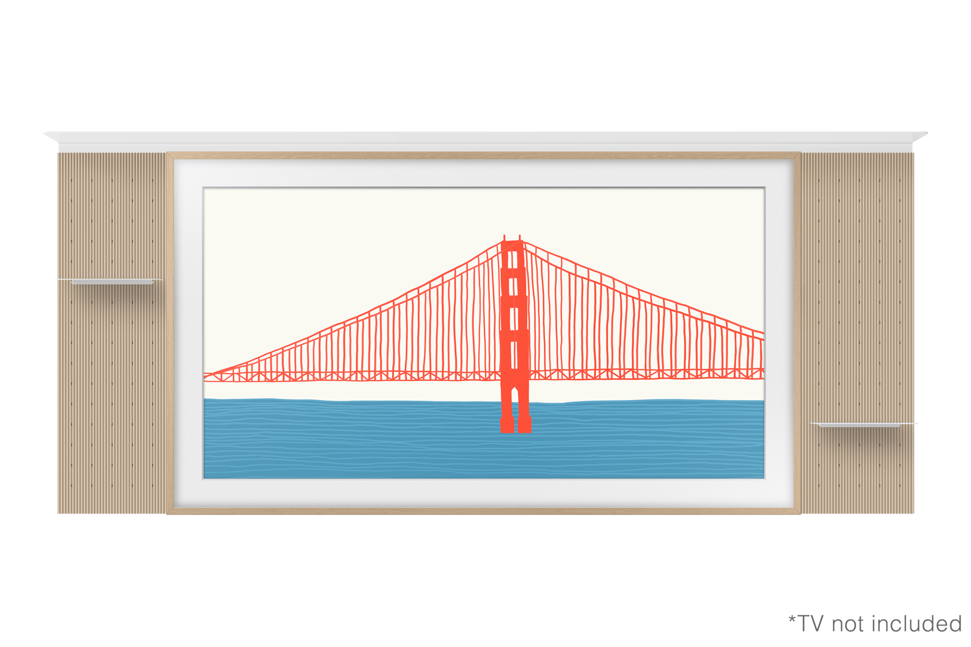 front-center-tv Beige Wood