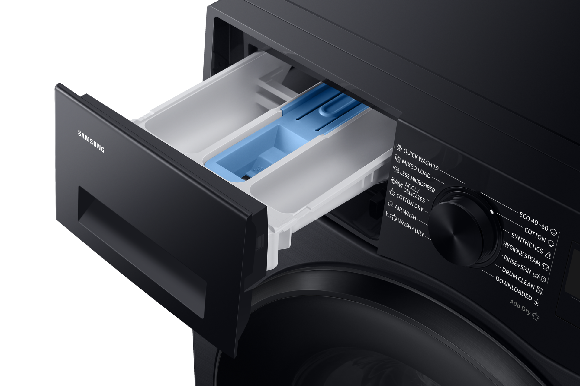 11kg WD5000D Combo with SmartThings AI Energy Mode and AI Ecobubble™ Detail Black 