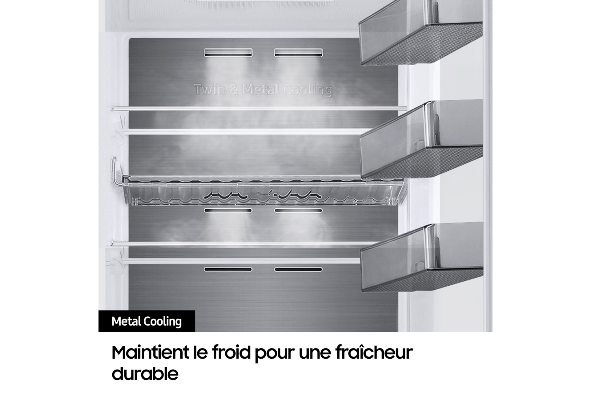 Réfrigérateur Combiné Encastrable Samsung Bespoke AI - Zone convertible - 298L - Classe E - BRB80F30AES0 Blanc