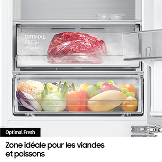 Réfrigérateur Combiné Encastrable Samsung Bespoke AI - Zone convertible - 298L - Classe E - BRB80F30AES0 Blanc