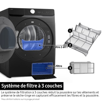 Sèche-linge OptimalDry 16kg Noir