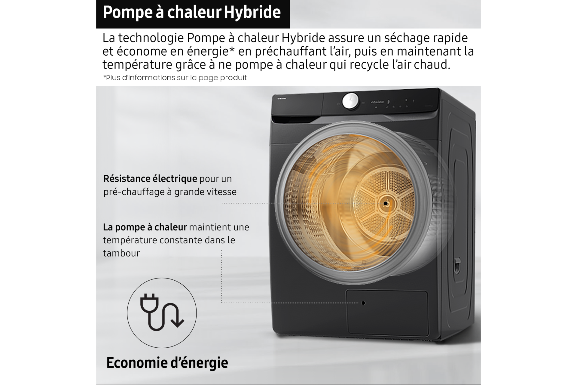 Sèche-linge OptimalDry 9kg Blanc