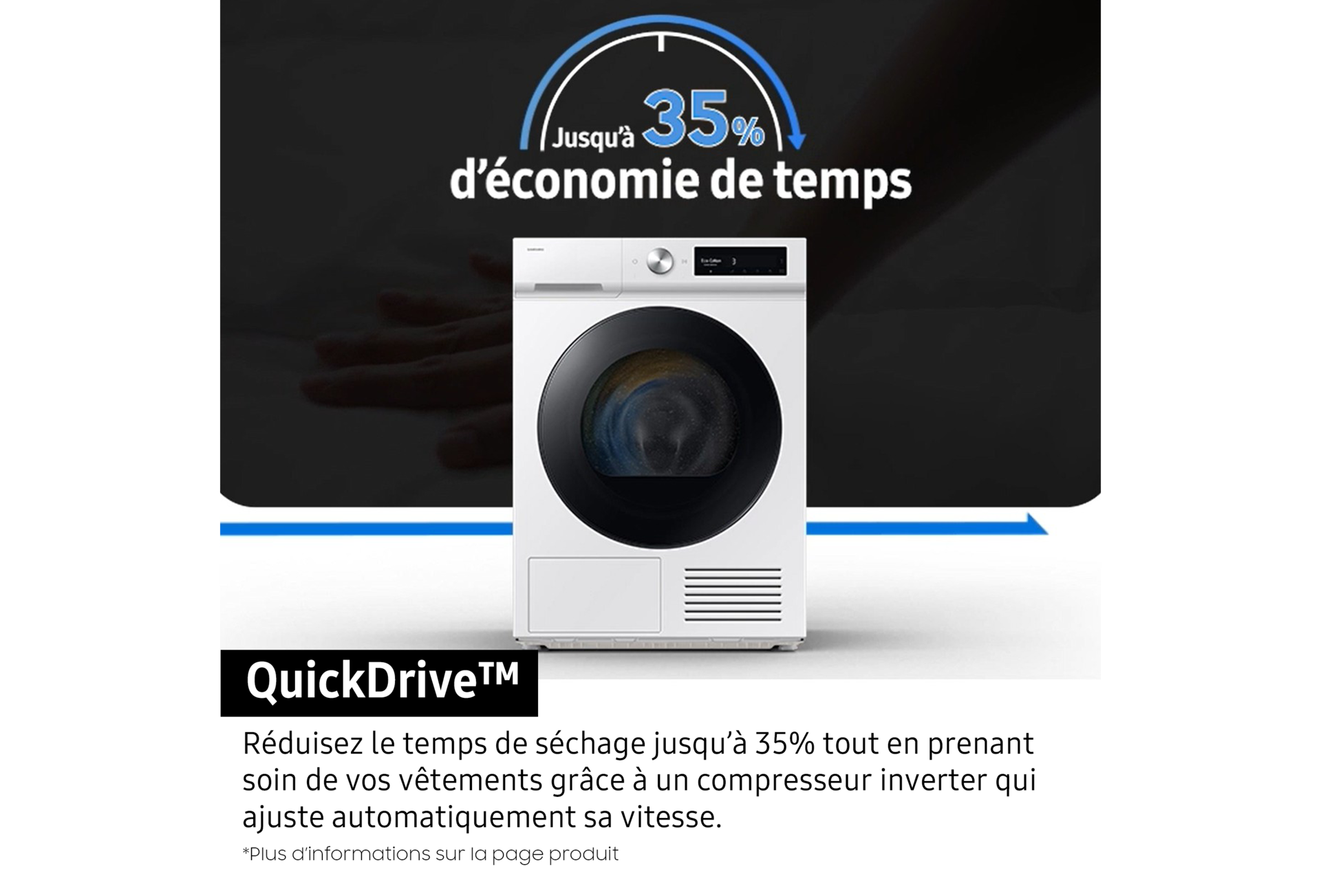 Sèche-linge OptimalDry 9kg Blanc