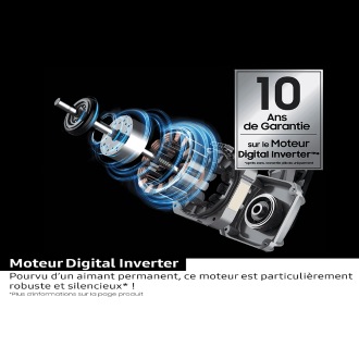 Sèche-linge Samsung Blanc Pompe à chaleur / Optimal Dry / 9kg - DV90DG52A0AEEF Classe C Blanc